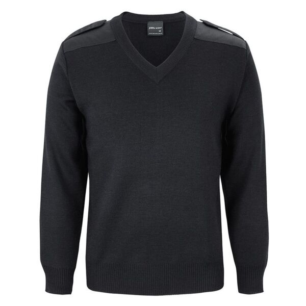 Mens Knitted Epaulette Jumper Thumbnail